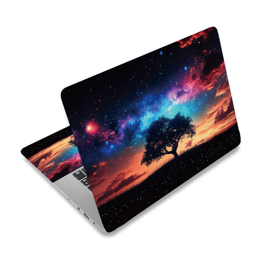 Three Sky Tree Stars Laptop Stickers in Blue and Black