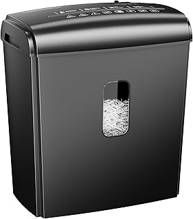 8-Sheet Micro Cut Paper Shredder with Handle and Wastebasket
