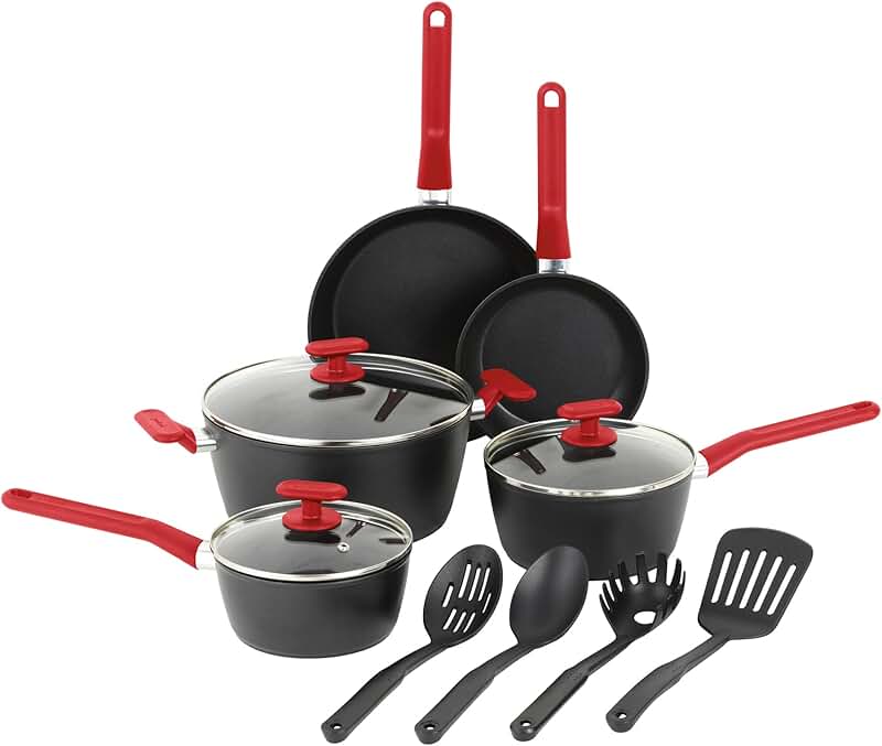 12-Piece Nonstick Cookware Set with Dutch Oven and Utensils