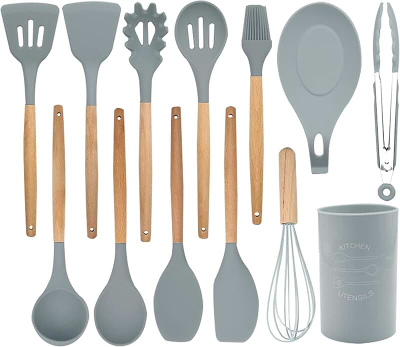 7-Piece Gold Stainless Steel Kitchenware Set with Stand