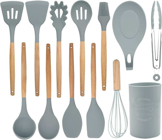 7-Piece Gold Stainless Steel Kitchenware Set with Stand