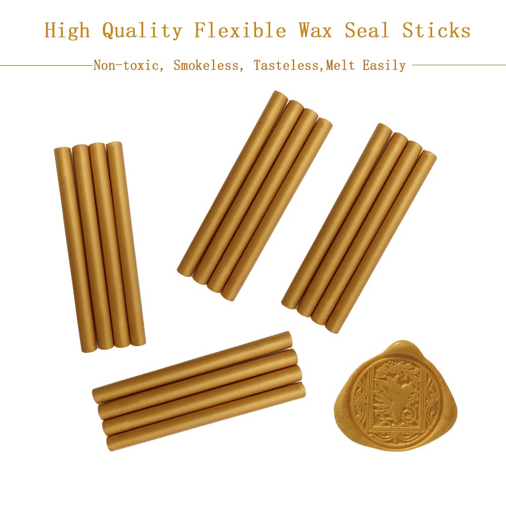 Gold Wax Seal Sticks 16 Pieces for 0.44 Inch Gun