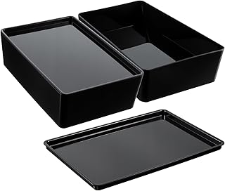 Set of 2 Stackable Plastic Storage Bins with Lids