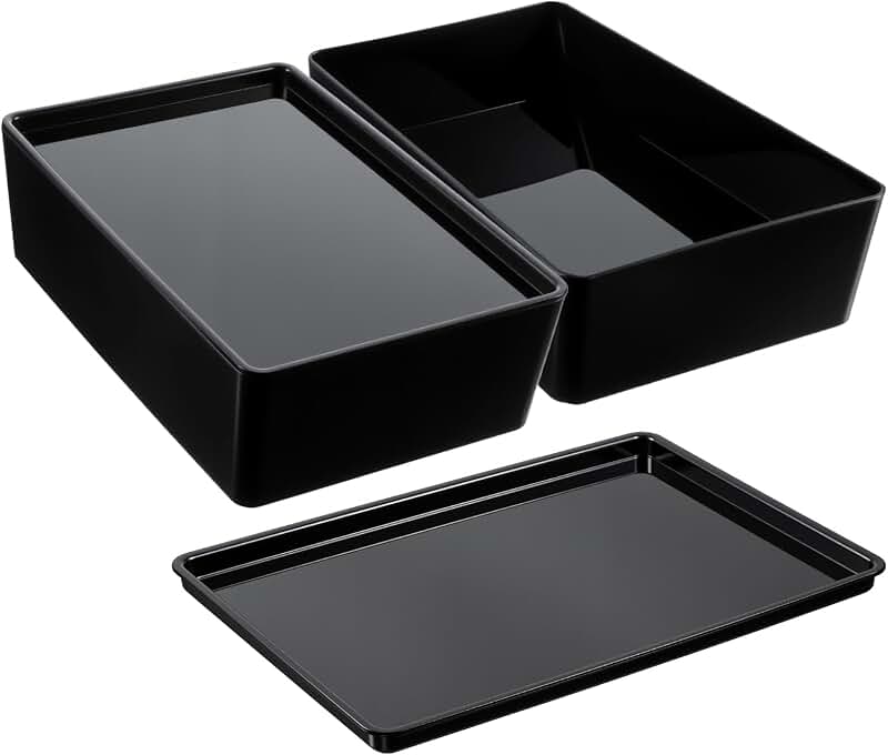 Set of 2 Stackable Plastic Storage Bins with Lids