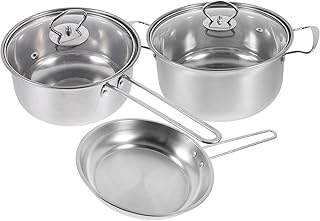Stainless Steel Cookware Set with Thick Bottoms for Even Heating