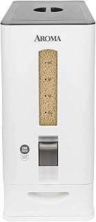 Large white rice dispenser, 27 lbs capacity