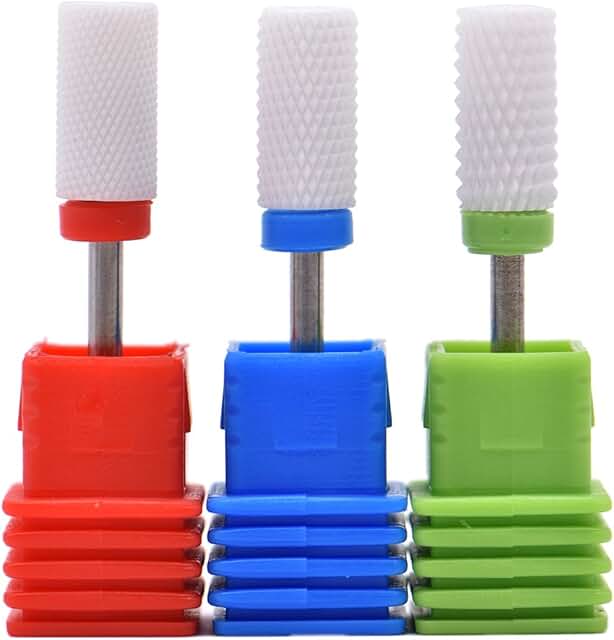 Set of 3 Ceramic Nail Drill Bits for Manicure and Nail Art