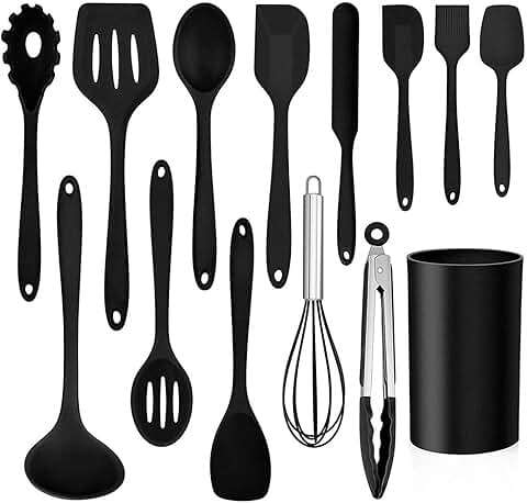 14-Piece Silicone Cooking Utensil Set with Holder