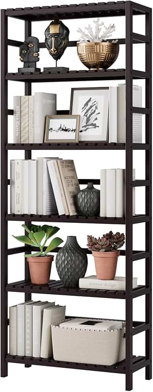 6-Tier Bamboo Storage Shelf for Home and Office