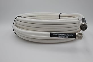 25-Foot White Low Loss Coaxial Cable with UHF Connectors