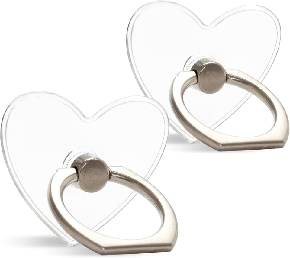 Two Clear Finger Ring Phone Stand with 360° Rotation