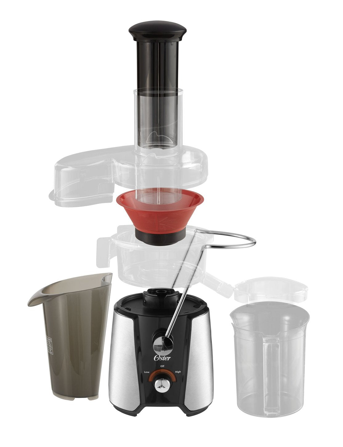 JusSimple 2-Speed Easy Clean Juice Extractor with Extra-Wide Feed Chute, FPSTJE9010-000, 900W, Black/Silver