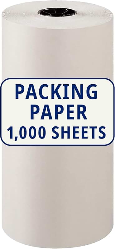 Large White Newsprint Packing Paper Roll, 1440' x 18"