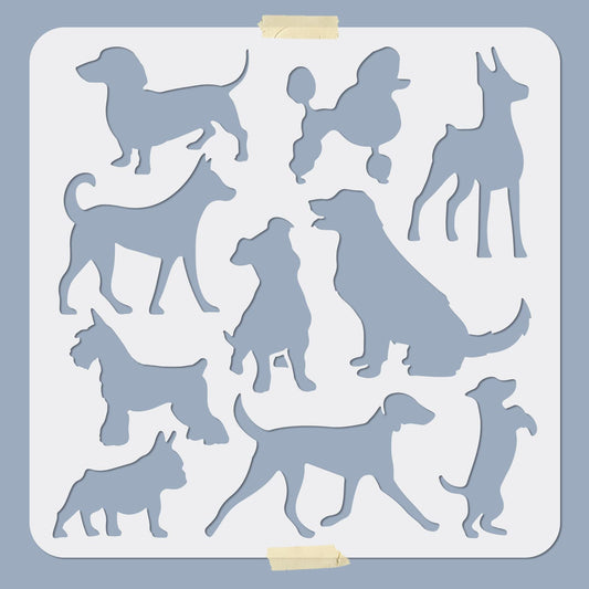 Pet Painting Stencil 11.8x11.8in Dog Breed Patterns