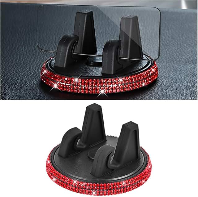Red Rhinestone 360° Car Phone Holder