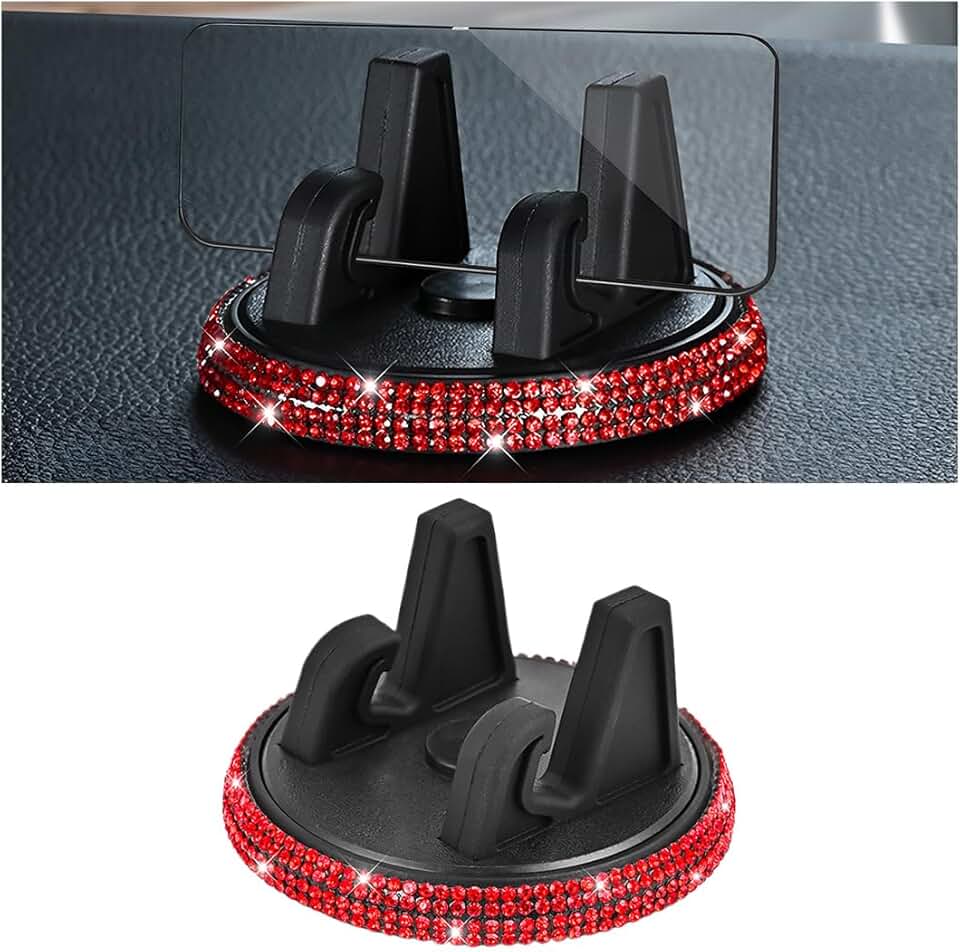 Red Rhinestone 360° Car Phone Holder