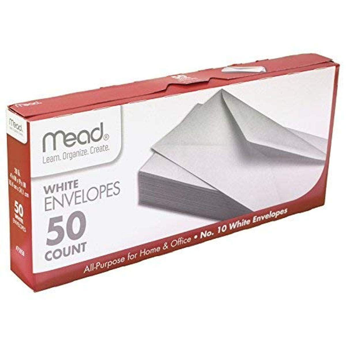 White Letter-Size Envelopes, 50 Pack