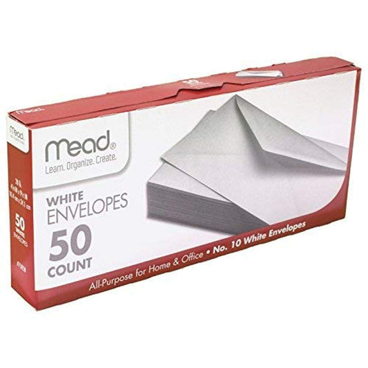 White Letter-Size Envelopes, 50 Pack