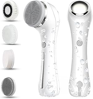 Waterproof 2-in-1 Facial Cleansing Brush with 4 Heads