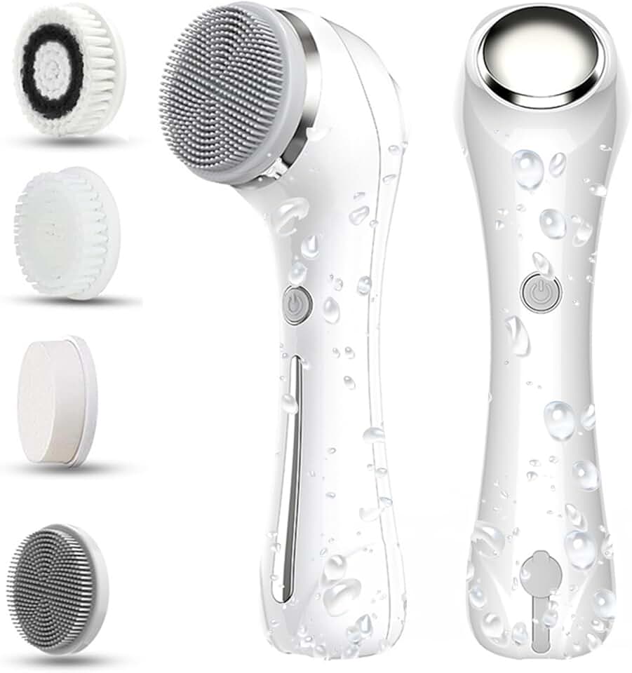 Waterproof 2-in-1 Facial Cleansing Brush with 4 Heads