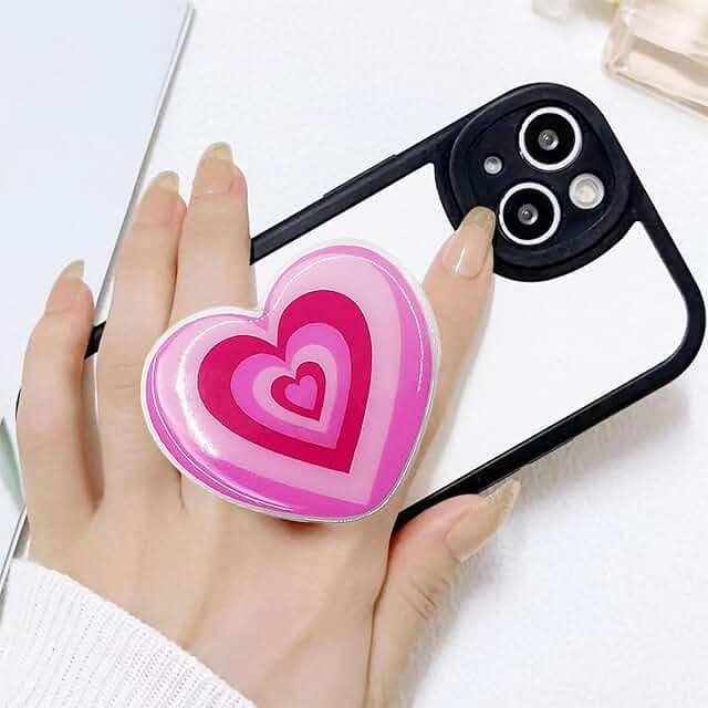 Pink Gradient Heart Phone Grip for iPhone and More