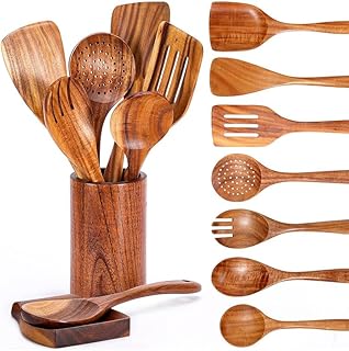 9-Piece Wooden Cooking Utensil Set