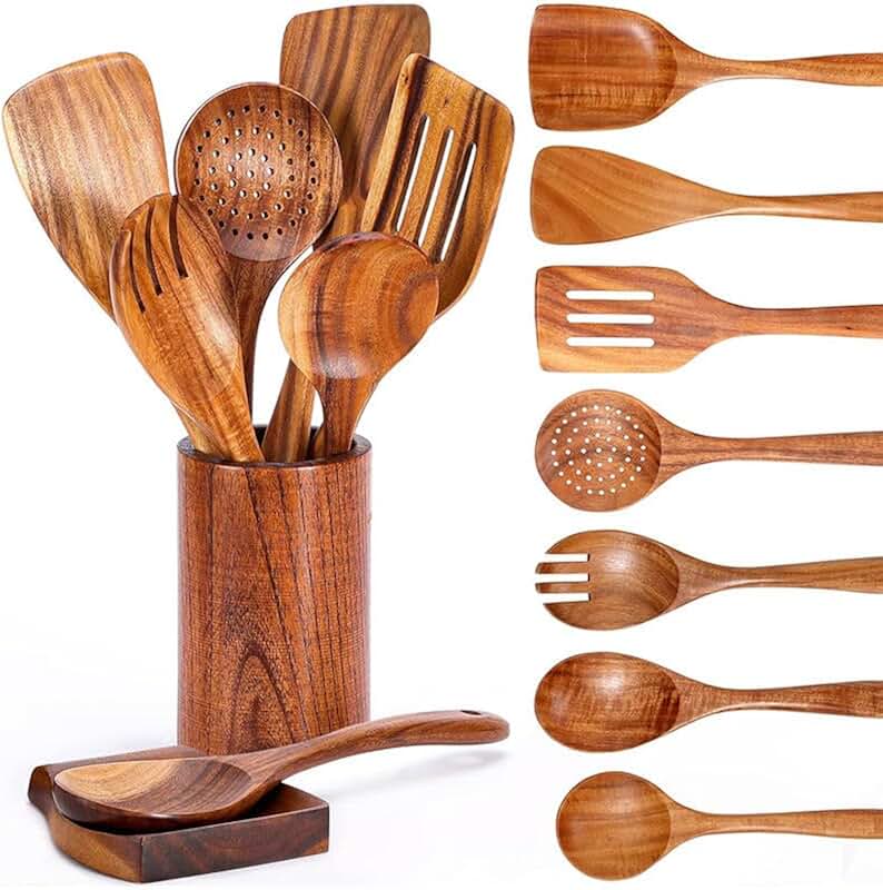9-Piece Wooden Cooking Utensil Set