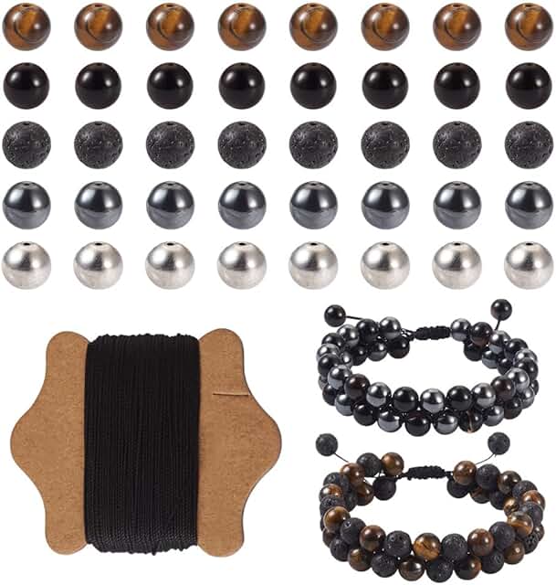 Mala Yoga Men Bracelet Making Kit with 220 Gemstone Beads