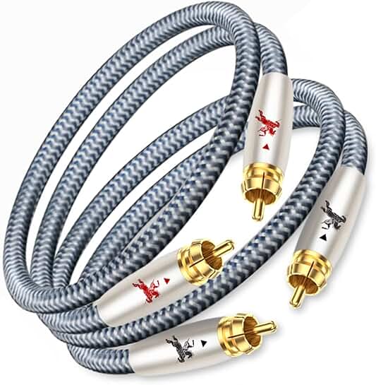 2RCA to 2RCA Stereo Audio Cable, 9.84ft