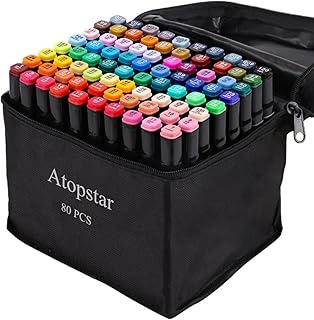 80-Color Alcohol Markers for Drawing and Coloring