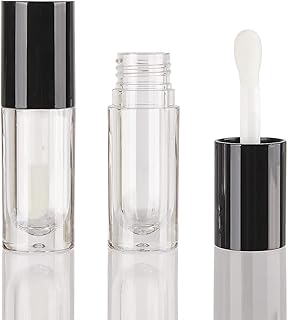 50pcs Black 6ml Lip Gloss Tubes with Large Brush
