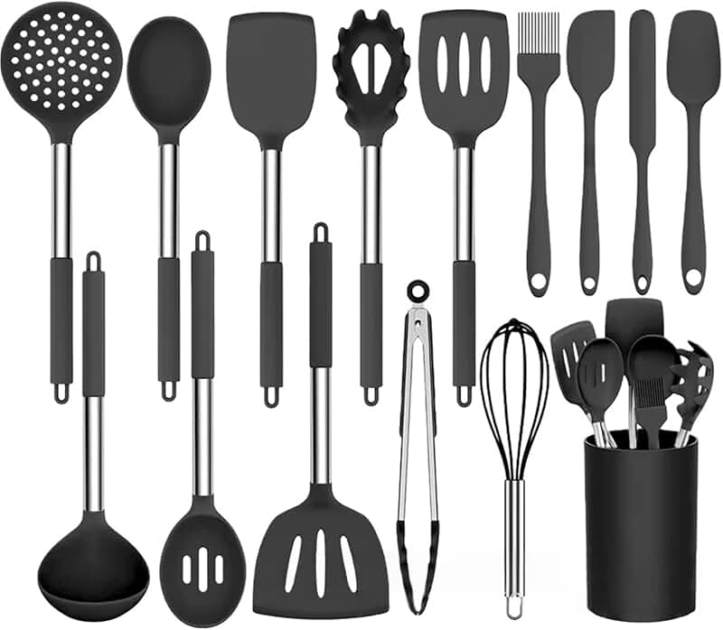 9-Piece Cooking Utensil Set with Wood Handles