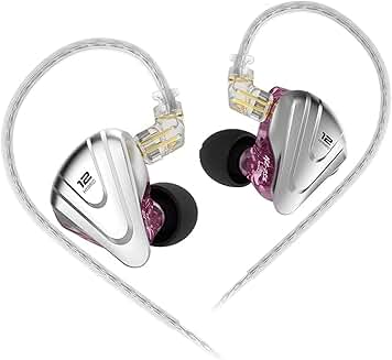 Purple in-ear monitor with hybrid drivers and zinc alloy faceplate