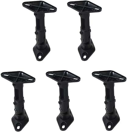 Five Black Wall and Ceiling Mount Brackets for Speakers