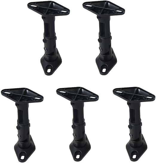 Five Black Wall and Ceiling Mount Brackets for Speakers