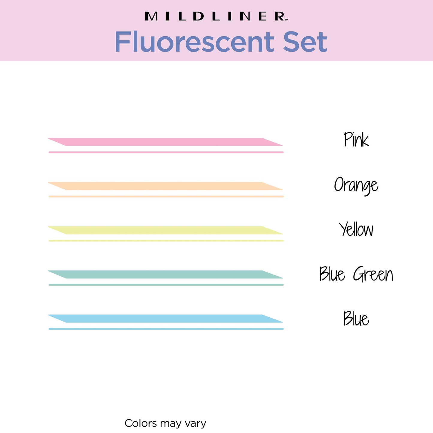 Dual-Tip Fluorescent Highlighter Set, 5-Pack