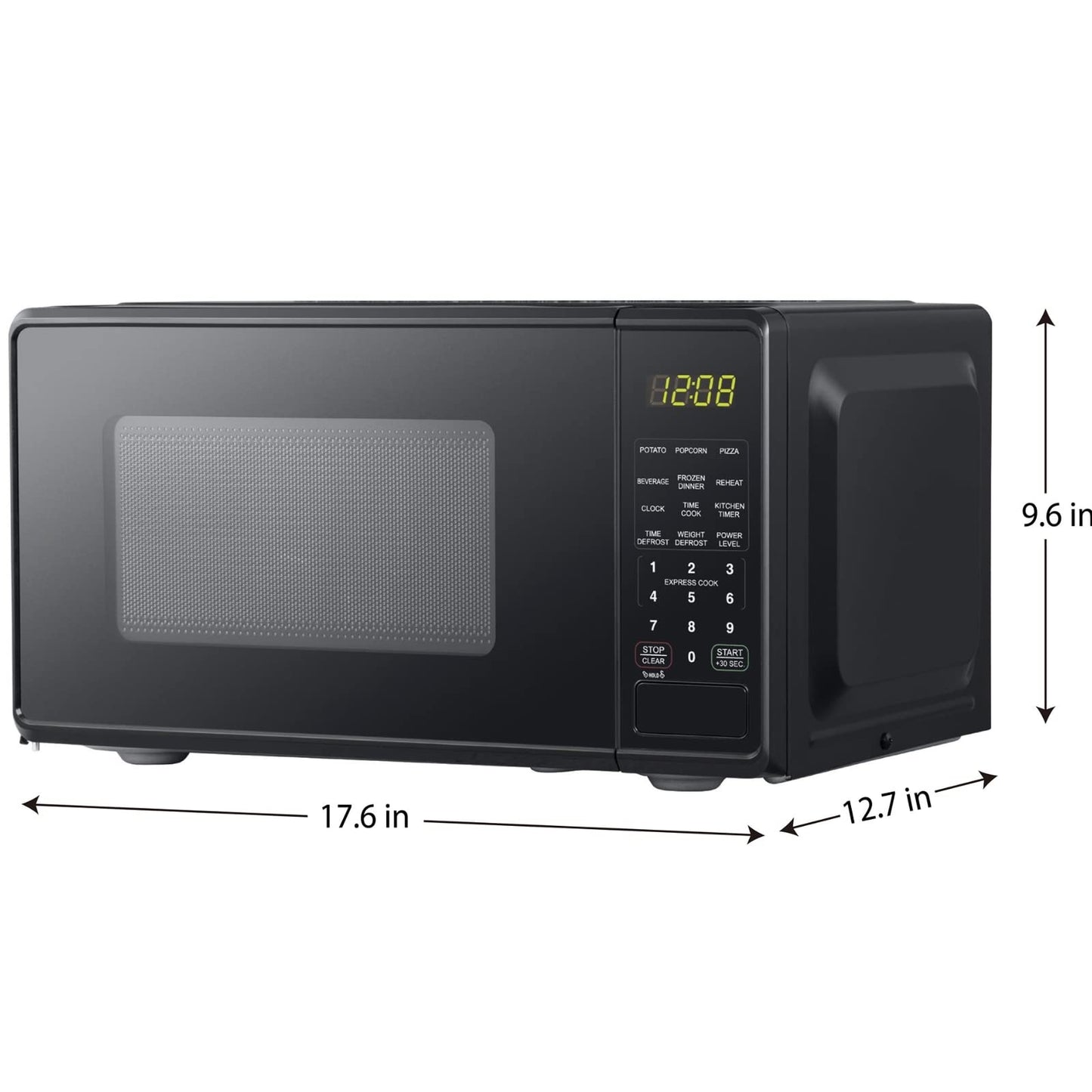 Mainstays 0.7 Cu ft Compact Countertop Microwave Oven, Black Black)