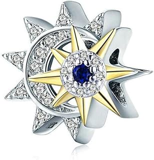 Moon and star bead charm for bracelet and necklace