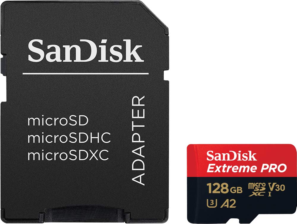 Extreme Pro SDXC UHS-I U3 A2 V30 128GB + Adapter, SDSQXCY-128G-GN6MA
