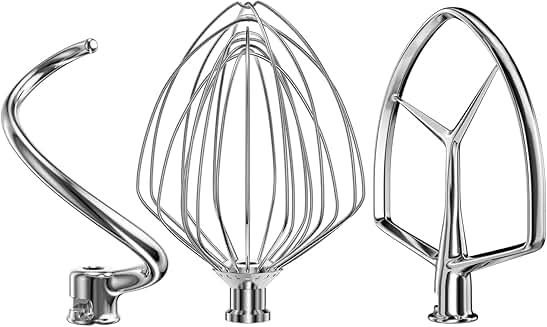 3-Piece Stainless Steel Mixer Attachments for 7 Qt Tilt Head Mixer