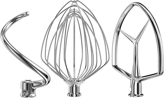 3-Piece Stainless Steel Mixer Attachments for 7 Qt Tilt Head Mixer