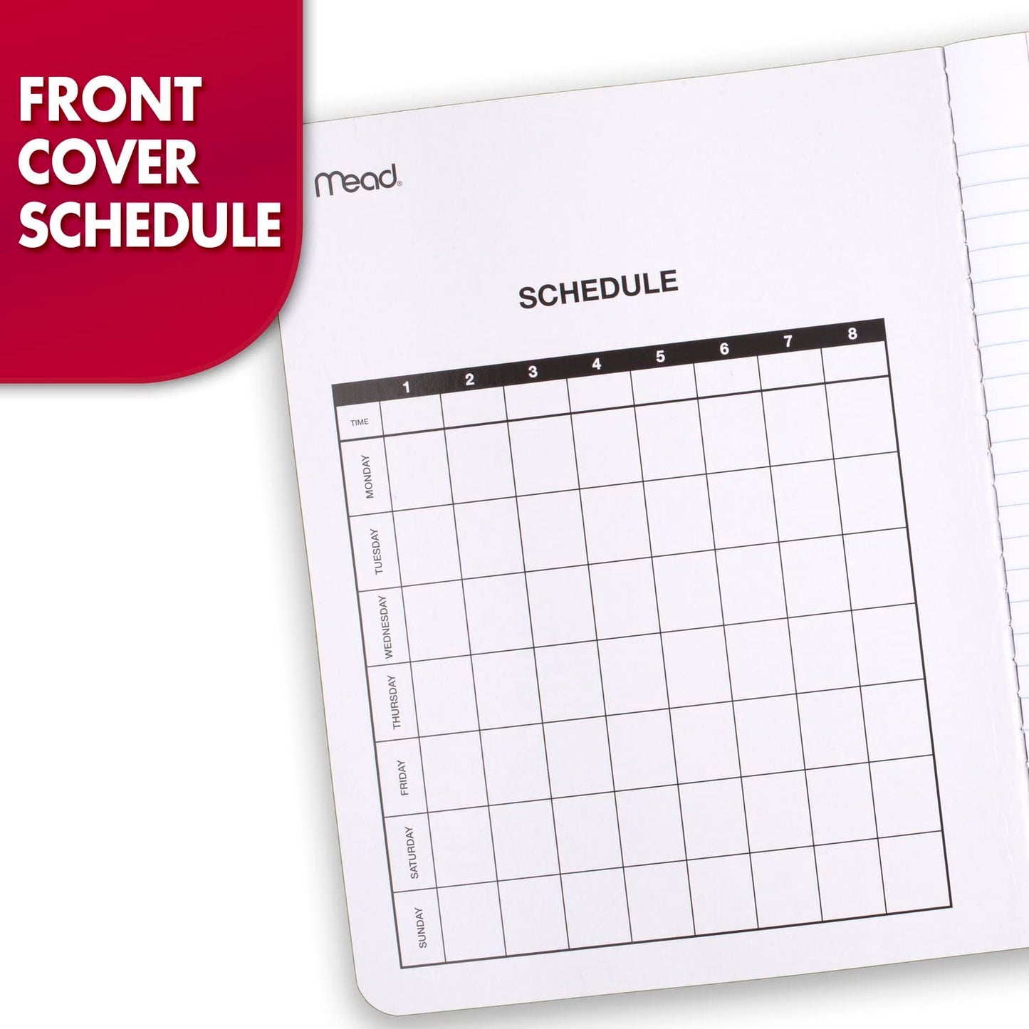 Pack of 5 Wide Ruled Composition Notebooks, 100 Sheets
