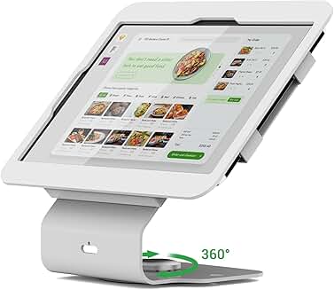 White Kiosk Tablet Stand for iPad 10th and Air 4-5