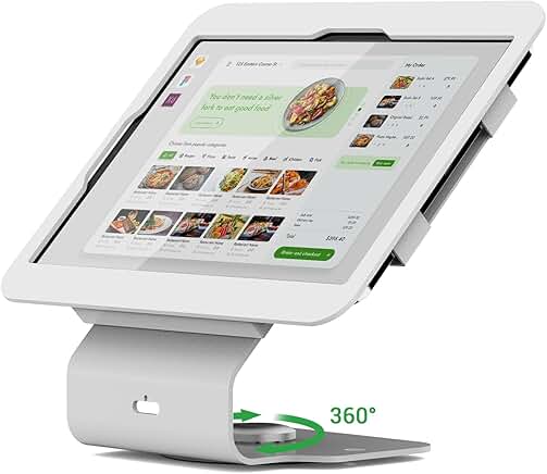 White Kiosk Tablet Stand for iPad 10th and Air 4-5