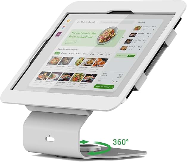 White Kiosk Tablet Stand for iPad 10th and Air 4-5