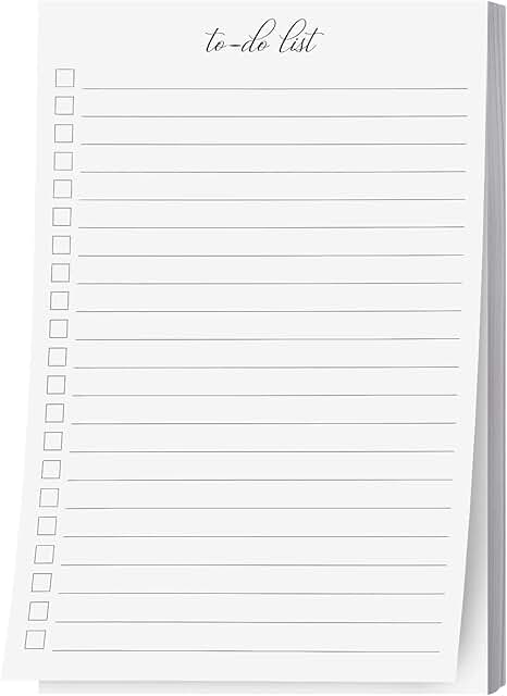 Half Letter To Do List Notepad with Checklist and Planning Pages