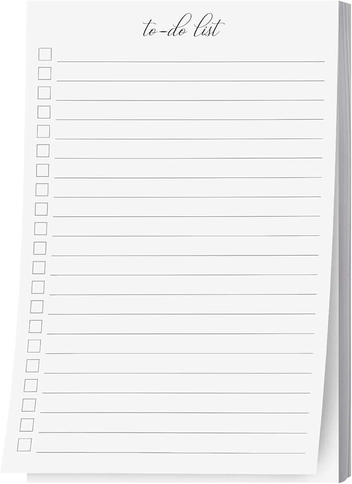 Half Letter To Do List Notepad with Checklist and Planning Pages