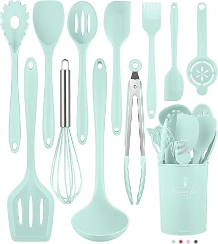 12-Piece Silicone Kitchen Utensil Set with Holder