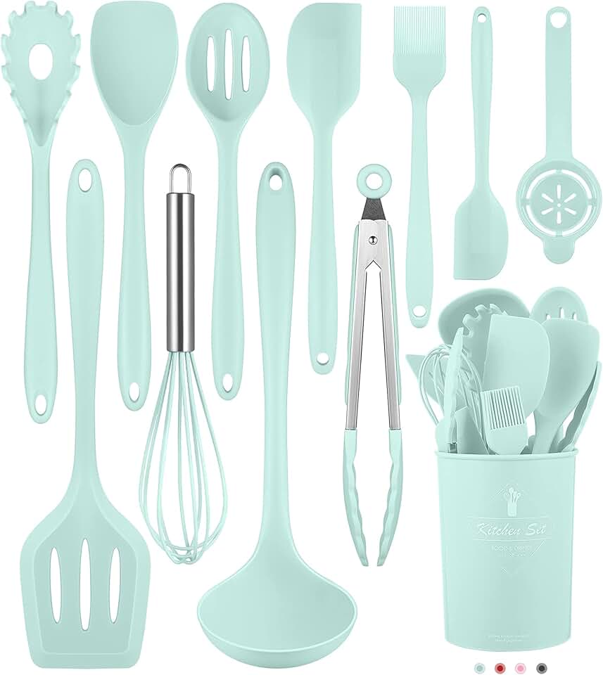 12-Piece Silicone Kitchen Utensil Set with Holder