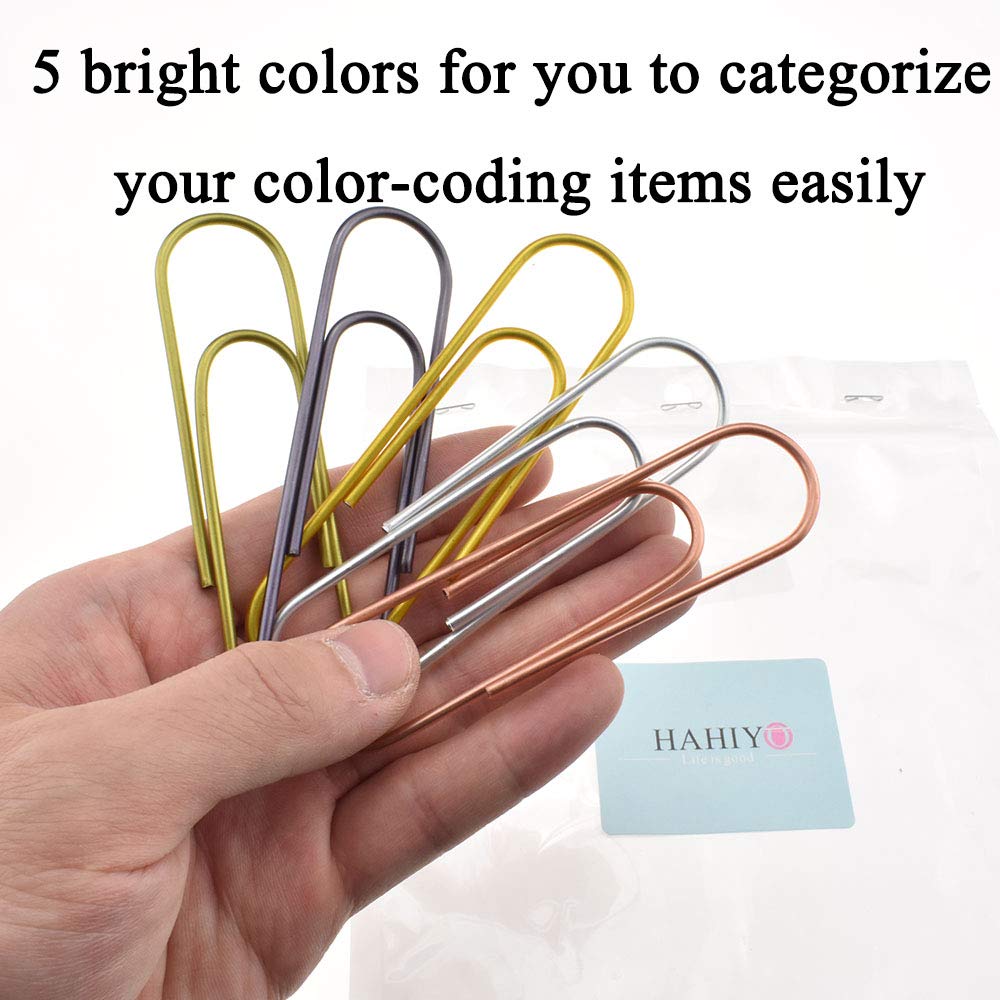 Extra Large Bright Vinyl Coated Paper Clips, 25 Pack